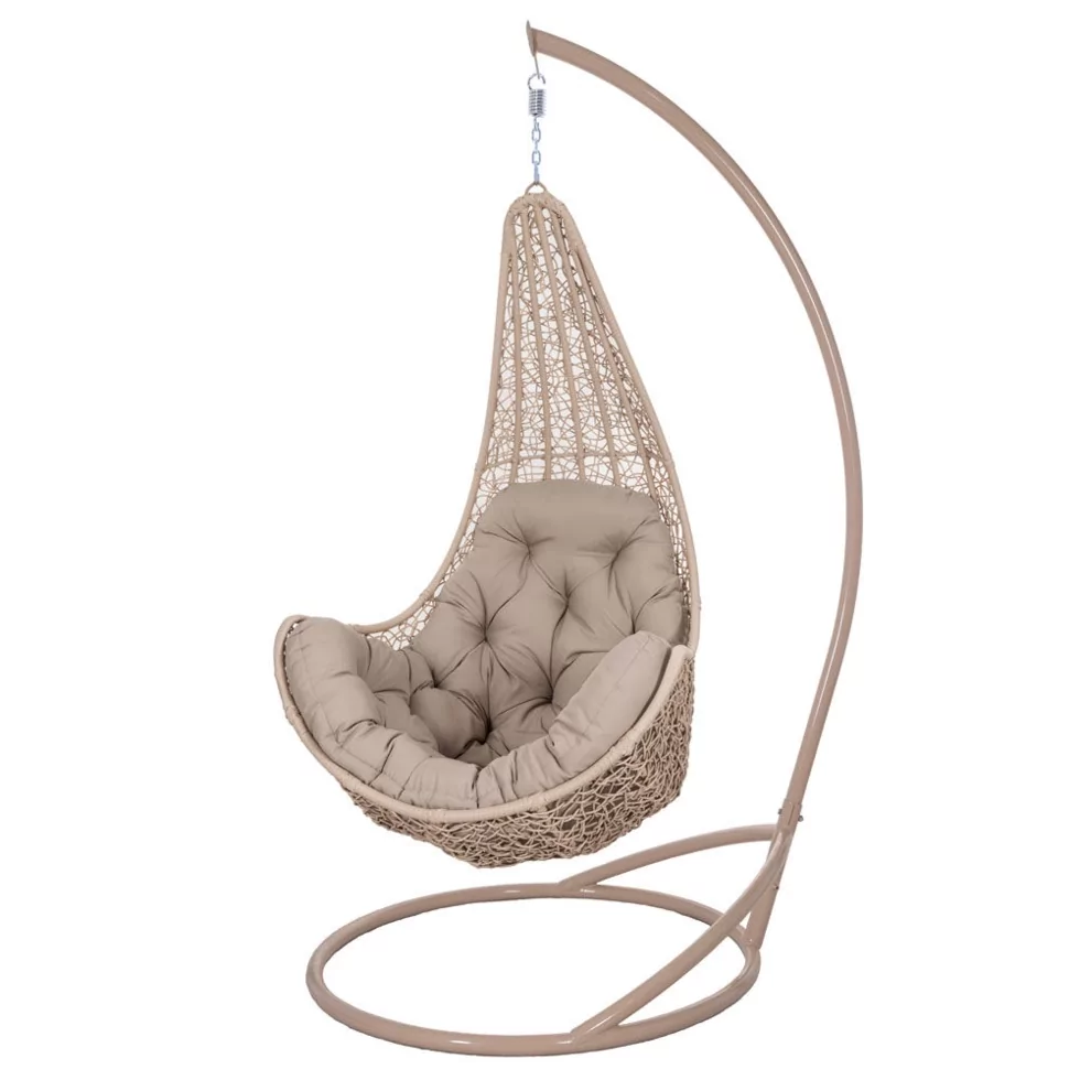 Подвесные кресла из ротанга со стойкой