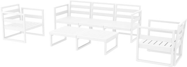 Комплект пластиковой мебели Mykonos XL белый, бежевый Комплект пластиковой мебели Mykonos XL белый, бежевый