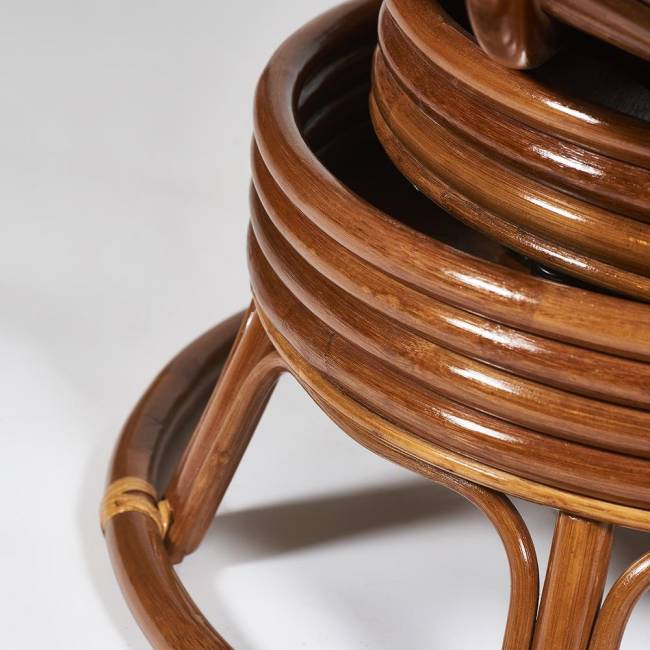 Кресло-качалка PAPASAN/ПАПАСАН w 23/01 B /с подушкой/ 115х78х104 см, Pecan (орех), ткань Оранжевый, С 23 Pecan (орех)