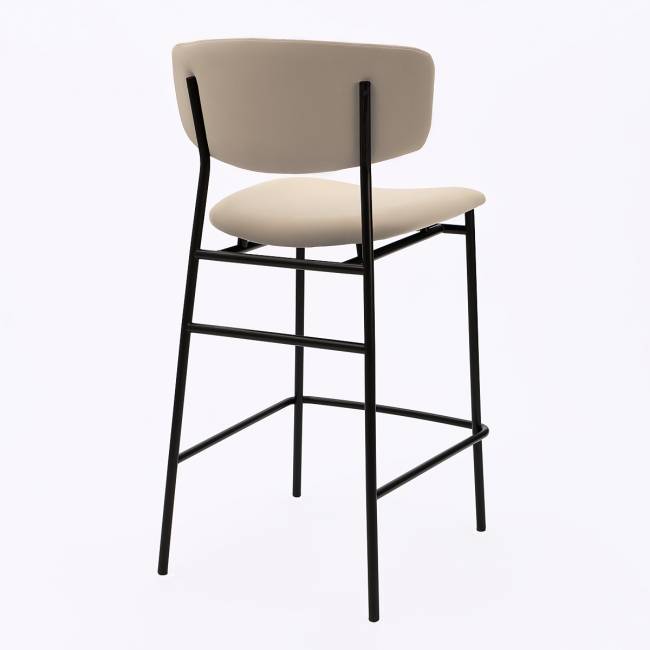 Дизайнерский полубарный стул Marko латте, черный металл Дизайнерский полубарный стул Marko латте, черный металл