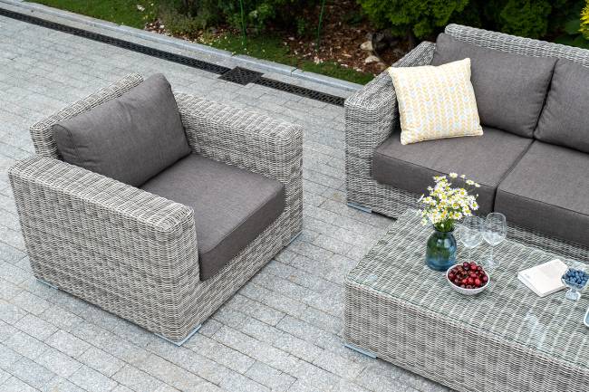 "Боно" кресло из искусственного ротанга, цвет серый