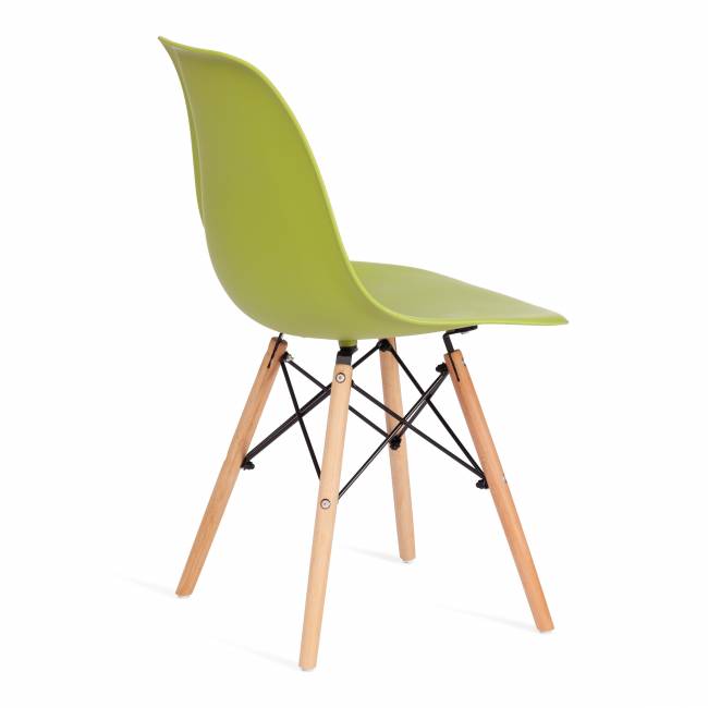 Стул CINDY (EAMES) (mod. 001) / 1 шт. в упаковке дерево бук/металл/сиденье пластик, 51x46x82.5см, оливковый 66012 оливковый 66012 дерево бук/металл/сиденье пластик