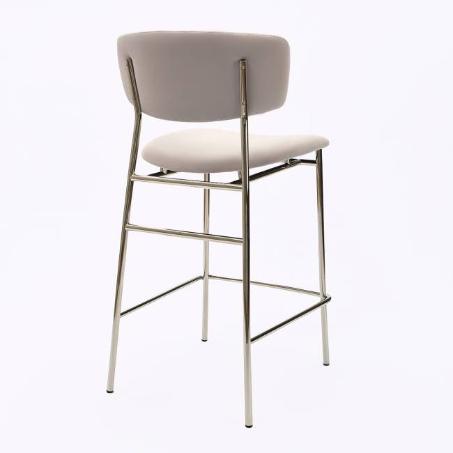 Дизайнерский полубарный стул Marko серый, основание хром Дизайнерский полубарный стул Marko серый, основание хром
