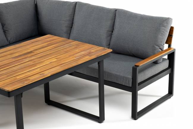 Угловой комплект из алюминия TOPA с обеденным столом Угловой комплект из алюминия TOPA с обеденным столом