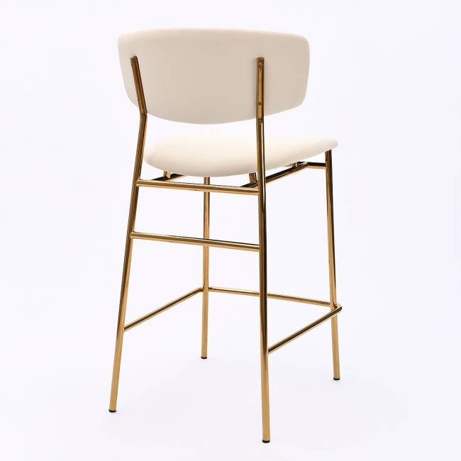 Дизайнерский полубарный стул Marko бежевый, основание золото