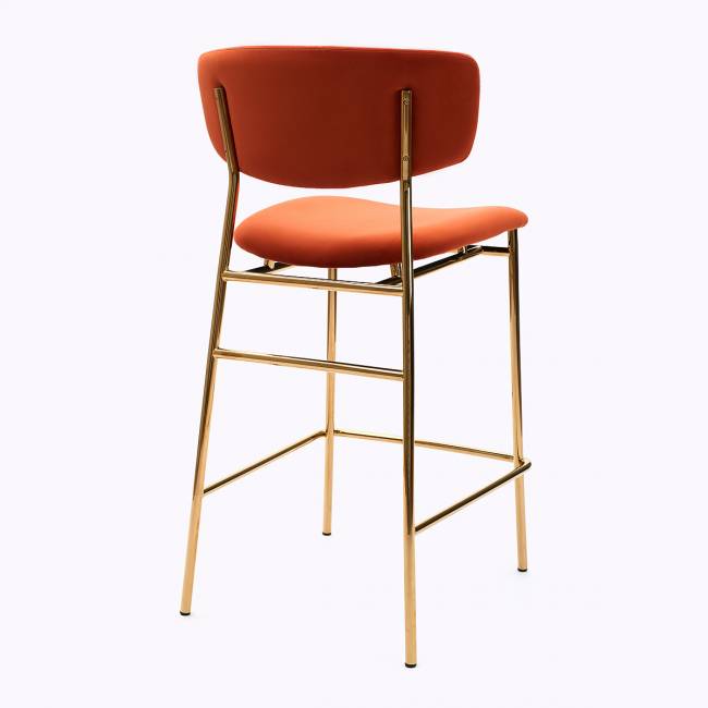 Дизайнерский полубарный стул Marko терракотовый, основание золото