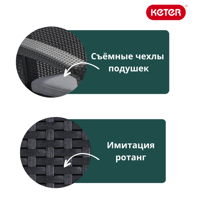 Квадратный стол Мелоди Квартет (Melody quartet) графит