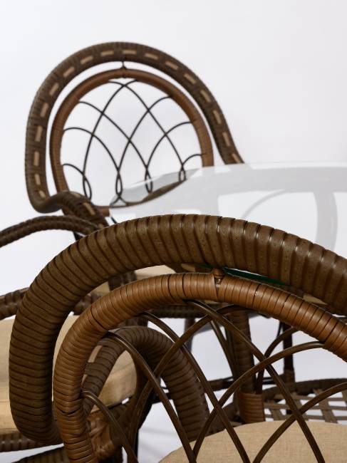 Комплект из искусственного ротанга Java (Ява)-6 (цвет: Орех) Комплект из искусственного ротанга Java (Ява)-6 (цвет: Орех)