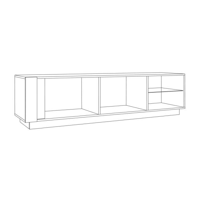 Тумба под ТВ широкая Арчи 10.86 цвет дуб крафт золотой/камень тёмный, есть подсветка Тумба под ТВ широкая Арчи 10.86 цвет дуб крафт золотой/камень тёмный, есть подсветка