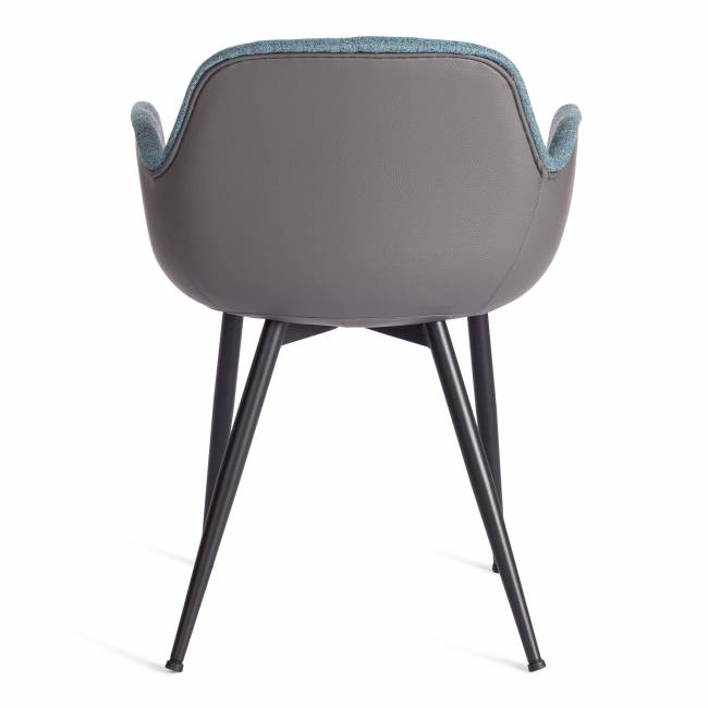 Кресло Valentino/Валентино (мод. PC45-2)/1 шт. в упаковке металл/экокожа/ткань, 55х58х81см, бирюзовый/серый /чёрный Turquoise (бирюзовый)/Grey (серый)/чёрный металл/экокожа/ткань