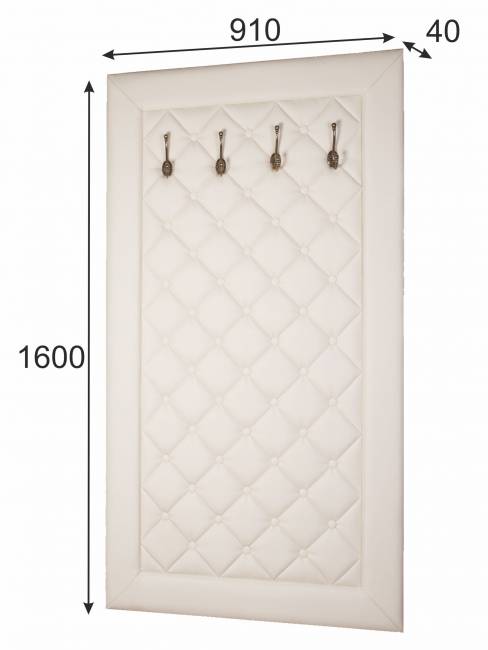 Вешалка в прихожую Оливия Н2 экокожа молочный