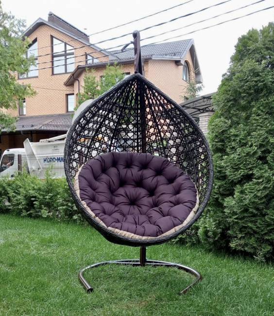 Подвесное кресло из искусственного ротанга "FRESCO-XL", коричневый Подвесное кресло из искусственного ротанга "FRESCO-XL", коричневый