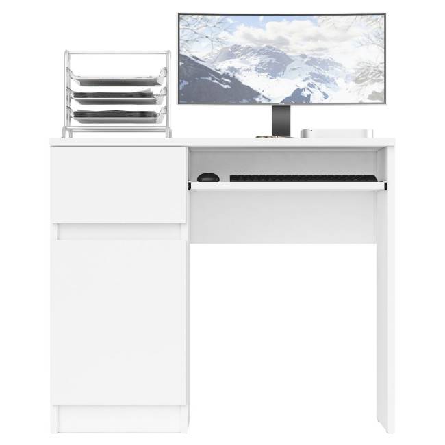 Стол компьютерный Мори МС-1 левый цвет белый Стол компьютерный Мори МС-1 левый цвет белый