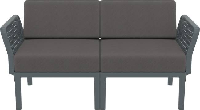 Комплект пластиковой мебели Portofino Lounge темно-серый, темно-серый