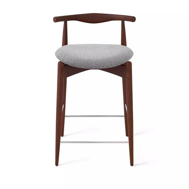 Стул Noble полубарный, массив бука - серый - бук коричневый Стул Noble полубарный, массив бука - серый - бук коричневый