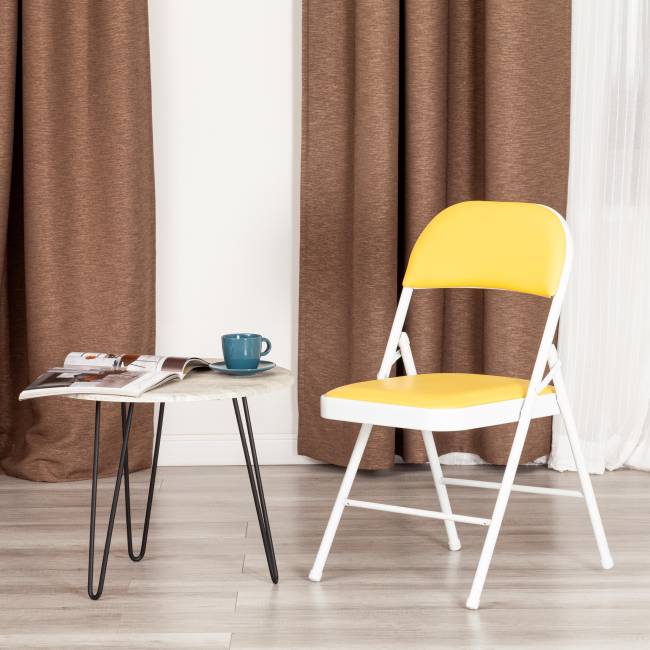 Стул складной FOLDER (mod. 3022G) / 1 шт. в упаковке каркас: металл, сиденье/спинка: экокожа, 46.5 х 47.5 х 79 см, yellow (желтый) / white (белый) желтый, белый каркас: металл, сиденье/спинка: экокожа Стул складной FOLDER (mod. 3022G) / 1 шт. в упаковке каркас: металл, сиденье/спинка: экокожа, 46.5 х 47.5 х 79 см, yellow (желтый) / white (белый) желтый, белый каркас: металл, сиденье/спинка: экокожа