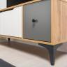 Две тумбы под ТВ Вайс цвет дуб золотой/тёмно-серый/МДФ милк софт Две тумбы под ТВ Вайс цвет дуб золотой/тёмно-серый/МДФ милк софт