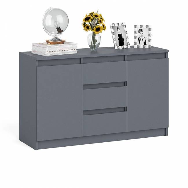 Комод-тумба три ящика и две дверки Мори МК1200.3 цвет графит Комод-тумба три ящика и две дверки Мори МК1200.3 цвет графит