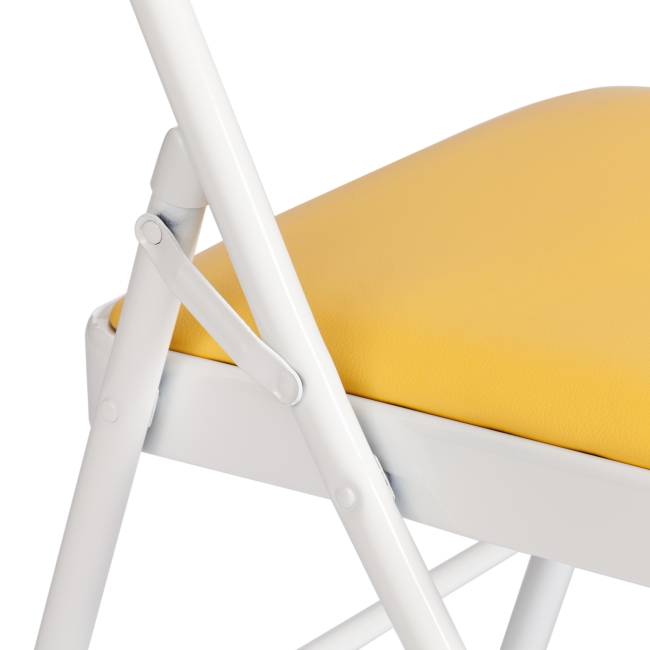 Стул складной FOLDER (mod. 3022G) каркас: металл, сиденье/спинка: экокожа, 46.5 х 47.5 х 79 см, yellow (желтый) / white (белый) (Комплект из 6 шт.) желтый, белый каркас: металл, сиденье/спинка: экокожа Стул складной FOLDER (mod. 3022G) каркас: металл, сиденье/спинка: экокожа, 46.5 х 47.5 х 79 см, yellow (желтый) / white (белый) (Комплект из 6 шт.) желтый, белый каркас: металл, сиденье/спинка: экокожа