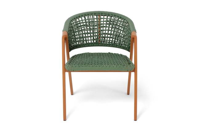 "Амстердам" стул плетеный из роупа, каркас алюминий, роуп зеленый круглый