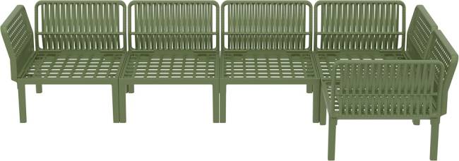 Комплект пластиковой мебели Portofino Lounge Corner оливковый, темно-серый