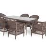 "Амароне" обеденная группа из искусственного ротанга на 6 персон, цвет коричневый