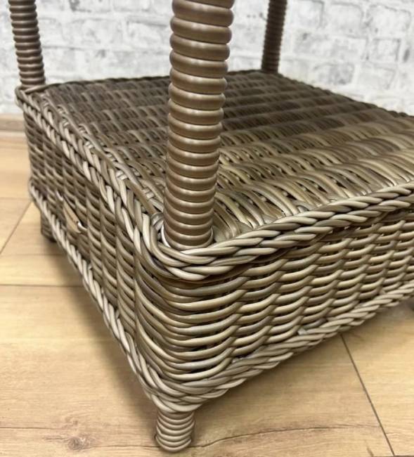 Столик журнальный из искусственного ротанга "BURSA", бежево-коричневый