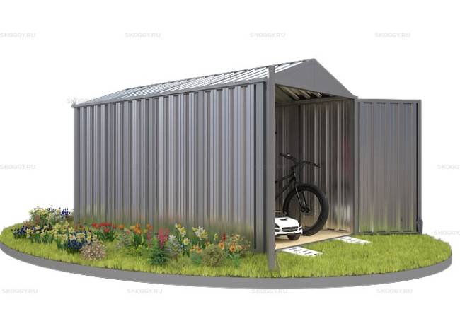 Хозблок SKOGGY секционный с двускатной крышей 4 х 2 м, цинковый Хозблок SKOGGY секционный с двускатной крышей 4 х 2 м, цинковый