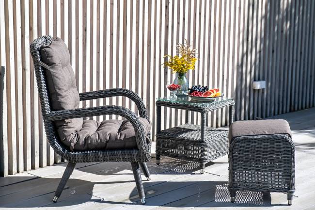 "Толедо" кресло плетеное с подушками, цвет графит