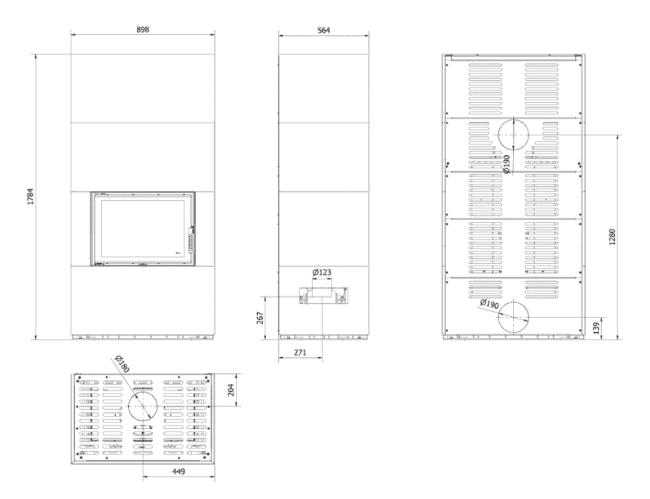 Каминокомплект Kratki PRO FLOKI FOKOS RENA