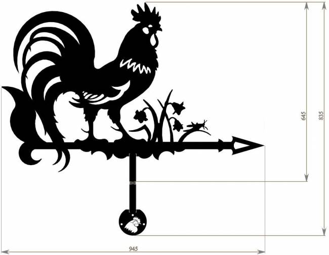 Флюгер "Петух" большой Флюгер "Петух" большой